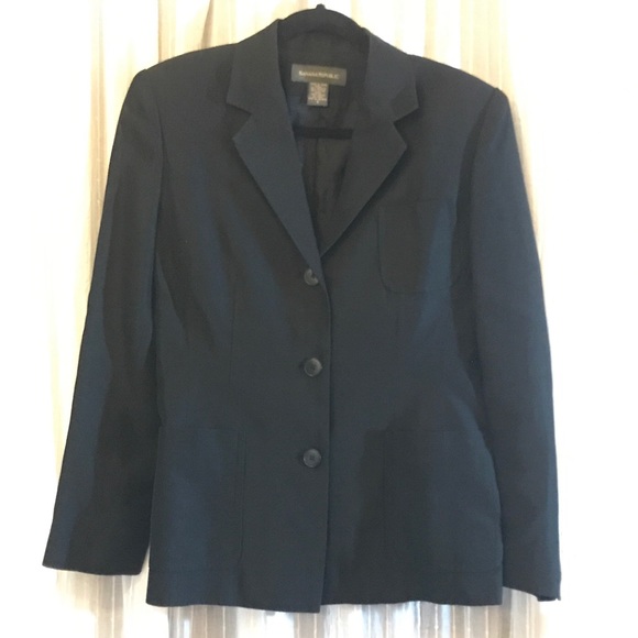 Vintage Banana Republic Black 3 Button Blazer Size 6 - Picture 11 of 12